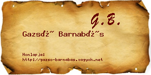Gazsó Barnabás névjegykártya